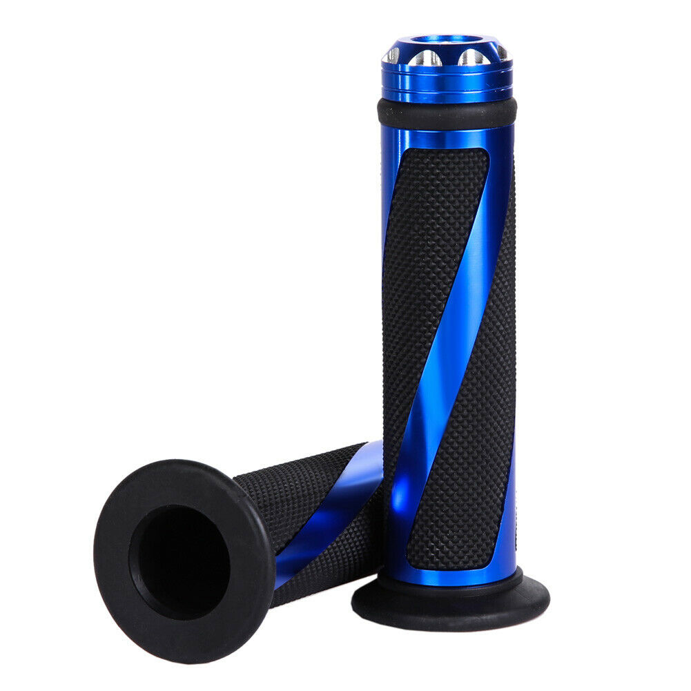 Motorcycle Handle bar CNC Grips Blue